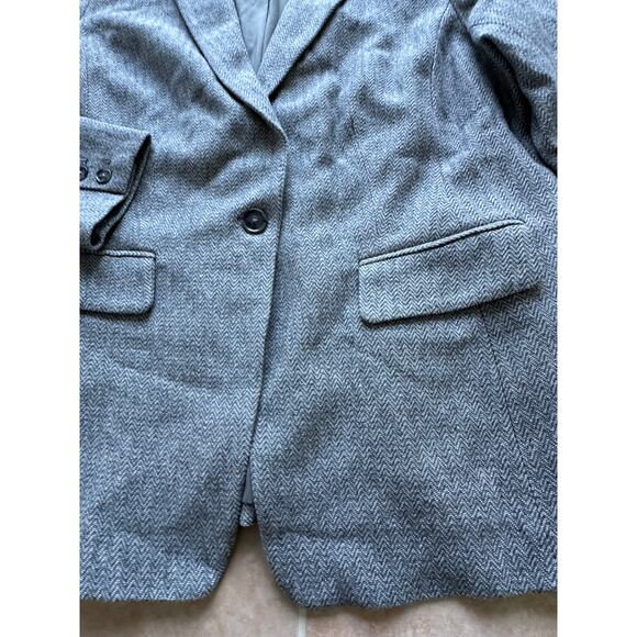 New! LOFT PLUS 16 Blazer suit top Jacket Women Textured Gray - Picture 5 of 7